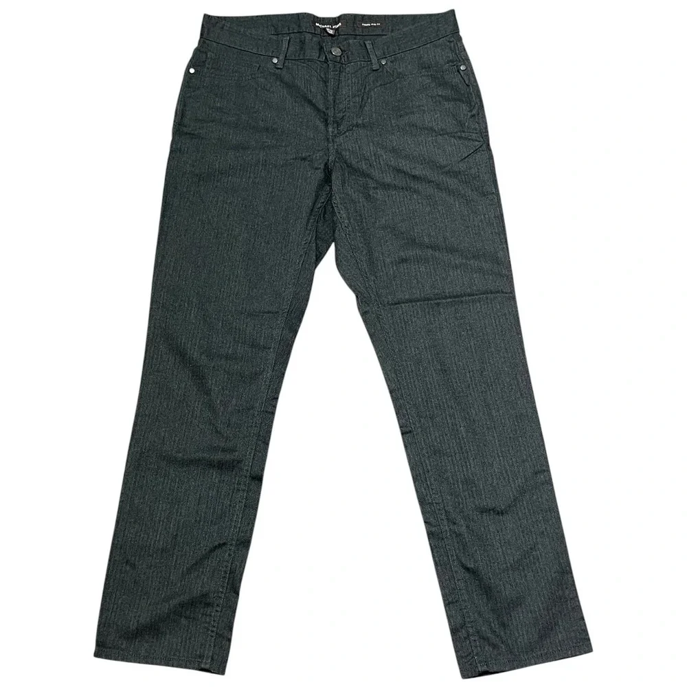 Michael Kors Men's Herringbone Dark Gray‎ Parker Slim Fit Pants Size 32x30